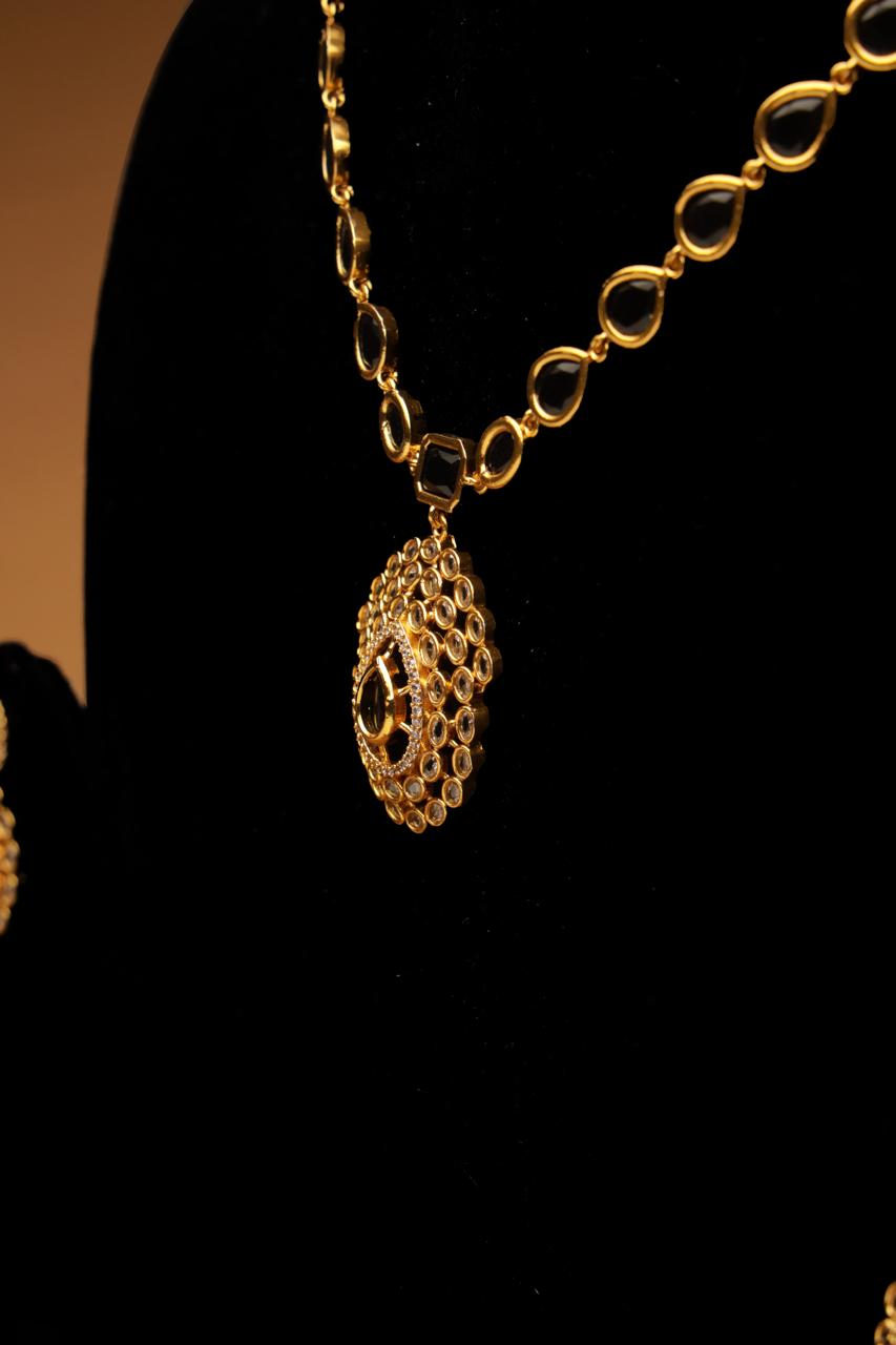 Elegant Gold-Plated Necklace & Earring Set