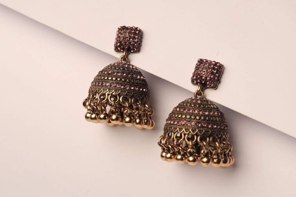 Elegant Antique Dome Jhumka Earrings