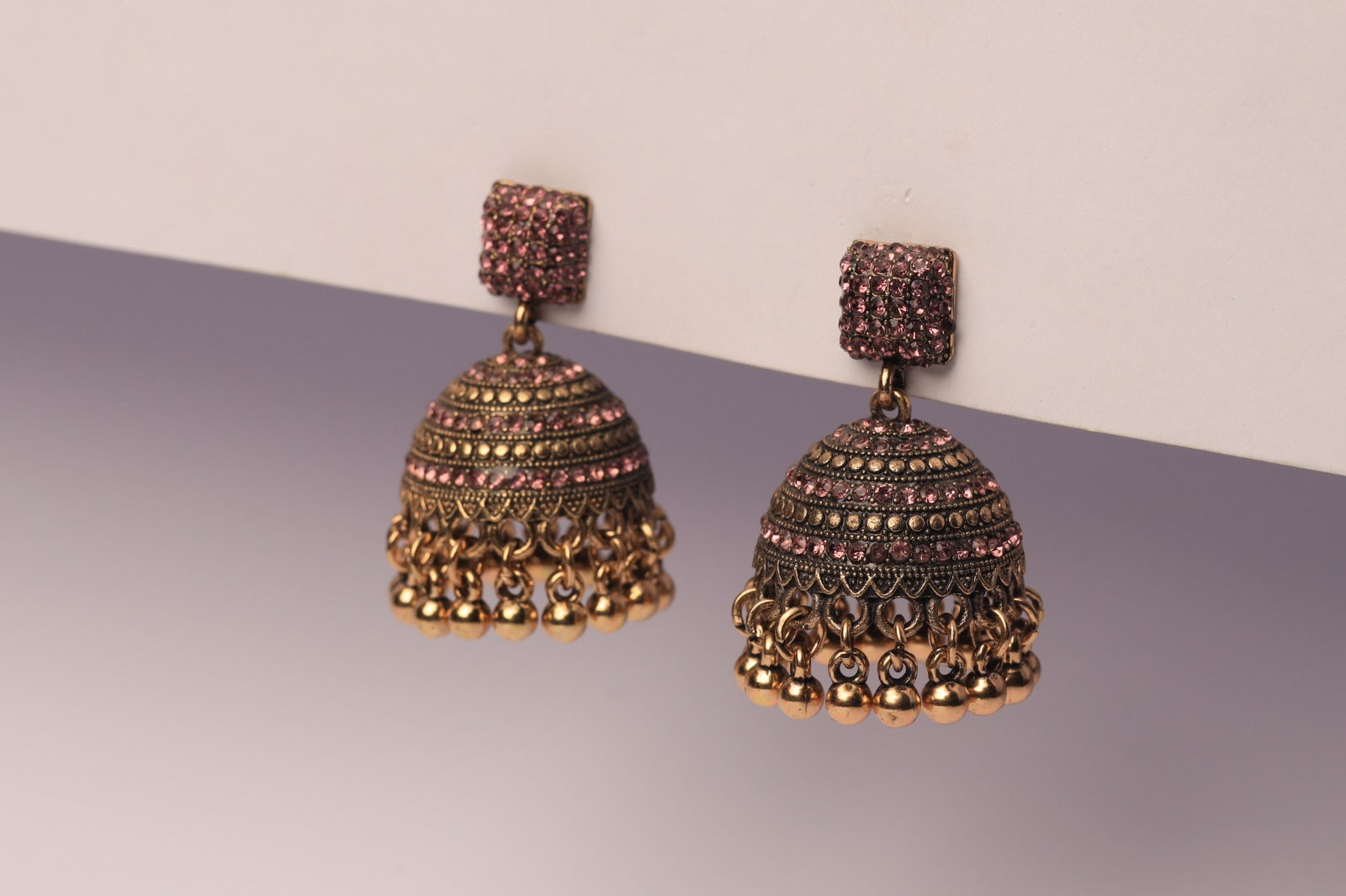 Elegant Antique Dome Jhumka Earrings