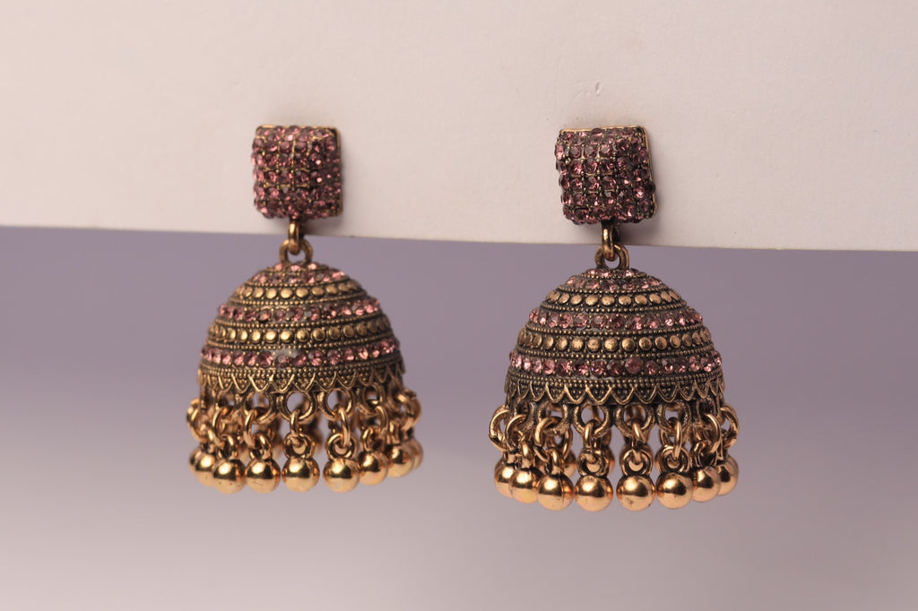 Elegant Antique Dome Jhumka Earrings