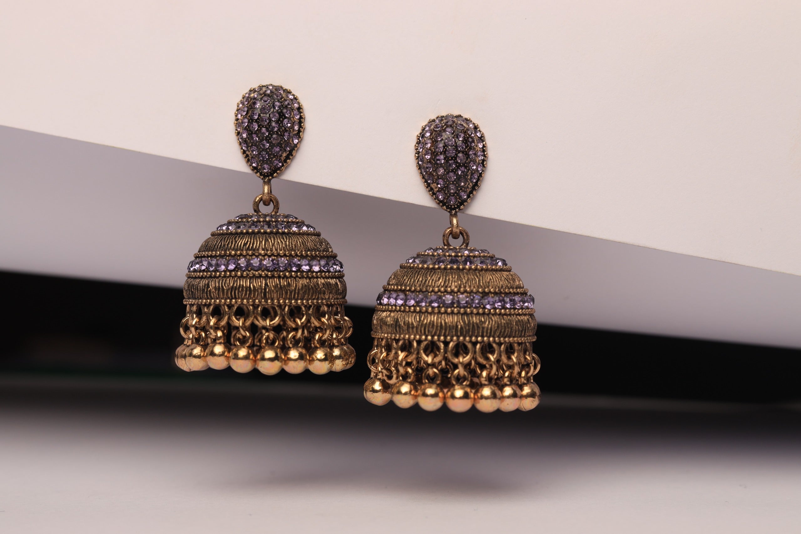 Elegant Antique Dome Jhumka Earrings